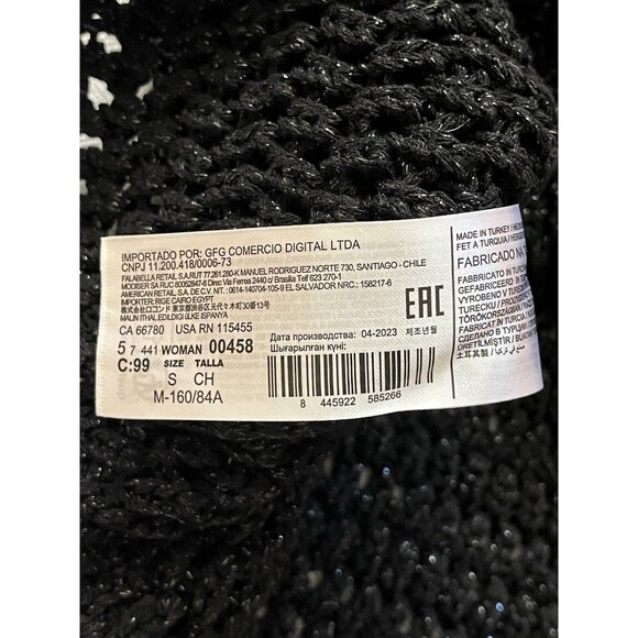 MNG Mango Black Metallic Lurex Halter Neck Mini Dress, Size 4 Bodycon Modern Fit - Picture 10 of 12